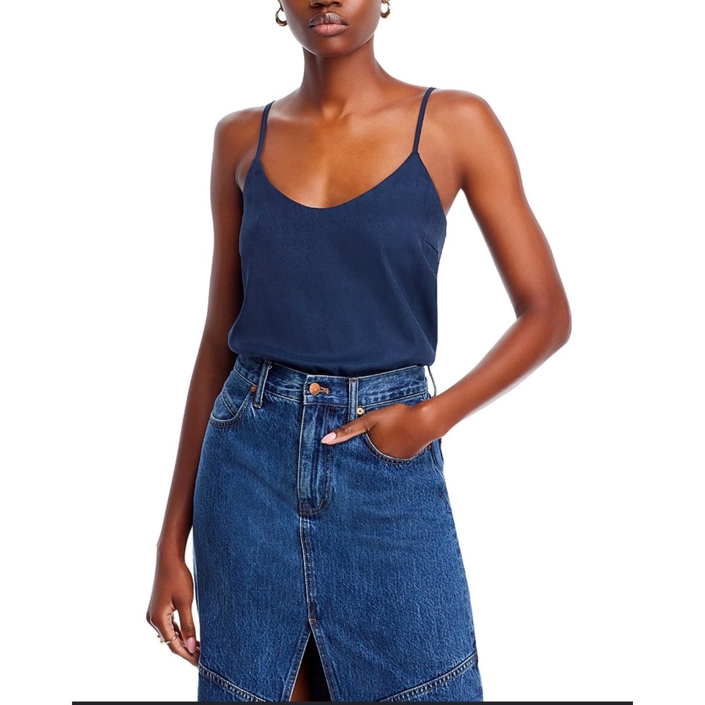 Koko + Mason Los Angeles Womens Cobalt Blue Rayon Cami‎ Blouse Size S NWT